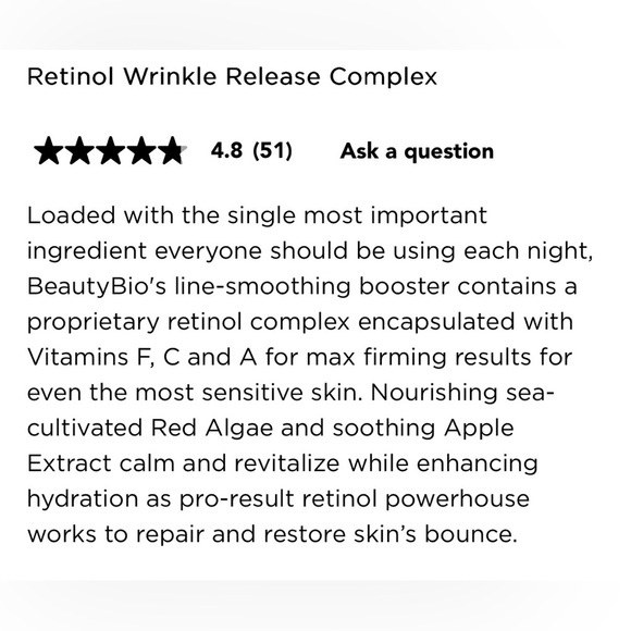 NIB BeautyBio Smoothing Booster Retinol Wrinkle Release Complex - Picture 13 of 16